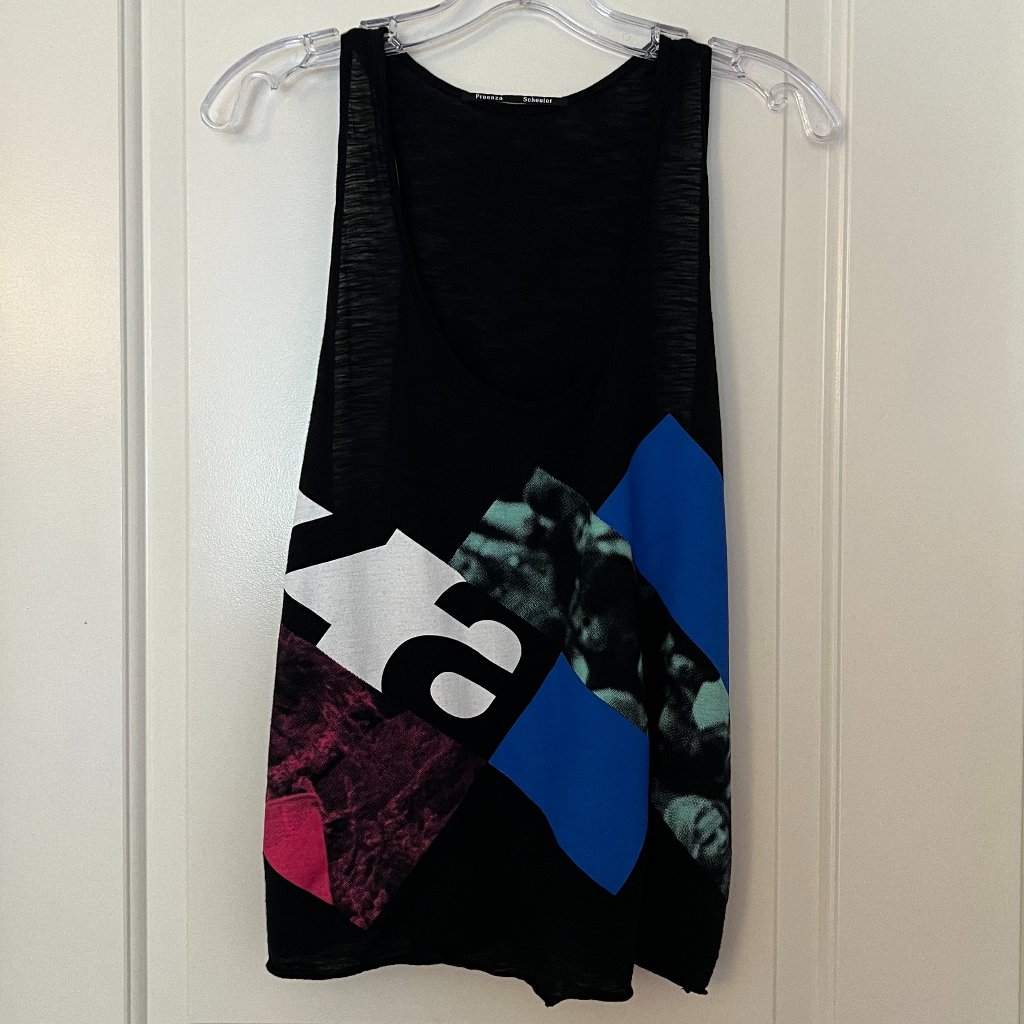 Proenza Schouler Black Graphic Tank Top Size Medium